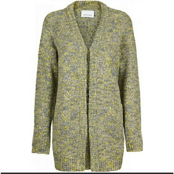 Anthropologie Samsoe and Samsoe Jeanie Long Wool Alpaca Cardigan Marled Medium - Picture 2 of 8